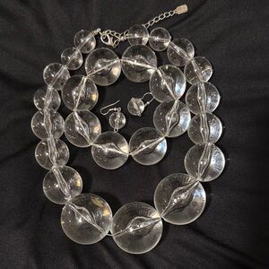 Graduated Pools of Light Lucite Choker, Earrings and Bracelet Set